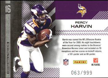 2010 Donruss Elite - Chain Reaction Gold #16 Percy Harvin  Back
