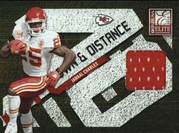 2010 Donruss Elite - Down and Distance Jerseys #13 Jamaal Charles Front
