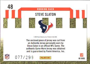 2010 Donruss Elite - Down and Distance Jerseys #48 Steve Slaton Back