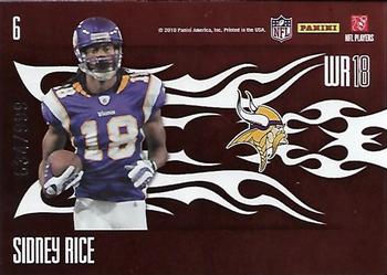 2010 Donruss Elite - Passing the Torch Red #6 Cris Carter / Sidney Rice  Back