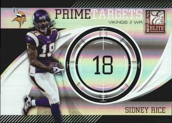 2010 Donruss Elite - Prime Targets Black #17 Sidney Rice  Front