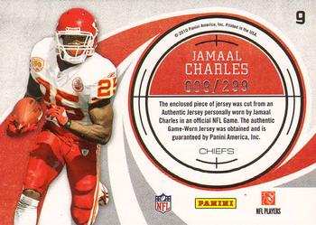 2010 Donruss Elite - Prime Targets Jerseys #9 Jamaal Charles  Back