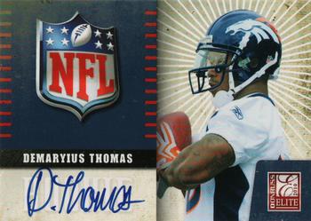 2010 Donruss Elite - Rookie NFL Shield Autographs #9 Demaryius Thomas  Front