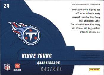 2010 Donruss Elite - Series Jerseys #24 Vince Young Back