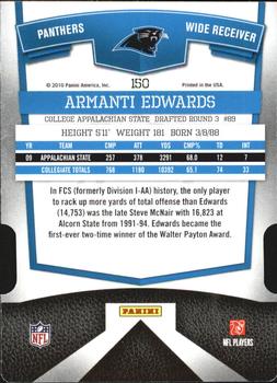 2010 Donruss Elite - Status #150 Armanti Edwards Back