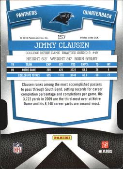 2010 Donruss Elite - Status #157 Jimmy Clausen Back