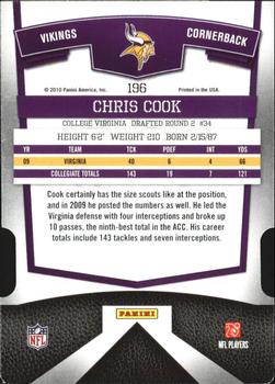 2010 Donruss Elite - Status #196 Chris Cook Back