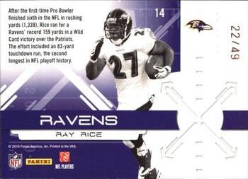 2010 Donruss Elite - Zoning Commission Red #14 Ray Rice  Back