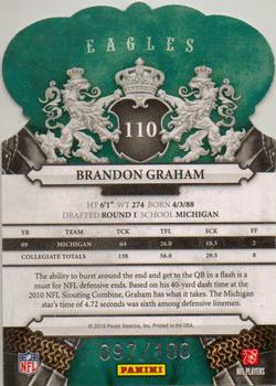 2010 Panini Crown Royale - Blue #110 Brandon Graham Back