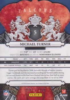 2010 Panini Crown Royale - Blue #5 Michael Turner Back