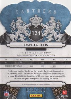 2010 Panini Crown Royale - Blue #124 David Gettis Back