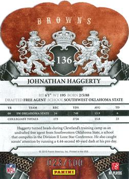 2010 Panini Crown Royale - Blue #136 Johnathan Haggerty Back
