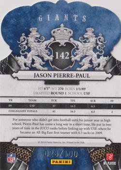2010 Panini Crown Royale - Blue #142 Jason Pierre-Paul Back