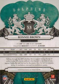 2010 Panini Crown Royale - Blue #53 Ronnie Brown Back