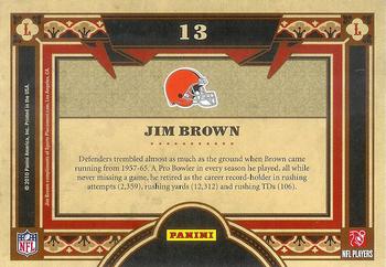 2010 Panini Crown Royale - Living Legends #13 Jim Brown  Back