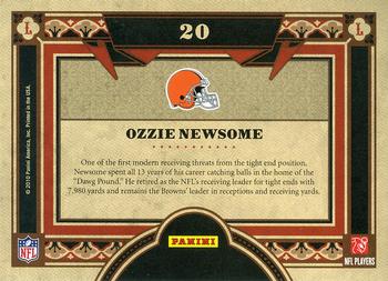 2010 Panini Crown Royale - Living Legends #20 Ozzie Newsome  Back