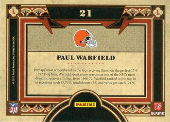 2010 Panini Crown Royale - Living Legends #21 Paul Warfield  Back