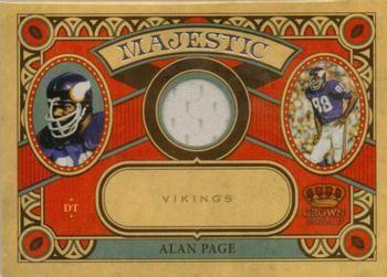 2010 Panini Crown Royale - Majestic Materials #1 Alan Page Front
