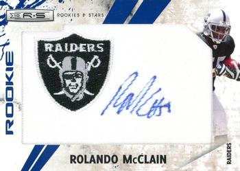 2010 Panini Rookies & Stars - Rookie Patch Autographs Blue Team Logo #294 Rolando McClain  Front