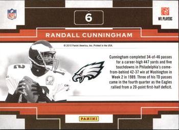 2010 Panini Threads - Century Legends #6 Randall Cunningham  Back