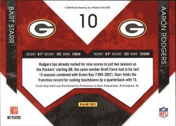 2010 Panini Threads - Generations #10 Bart Starr / Aaron Rodgers  Back