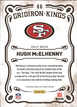 2010 Panini Threads - Gridiron Kings #46 Hugh McElhenny  Back