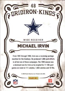 2010 Panini Threads - Gridiron Kings #48 Michael Irvin  Back