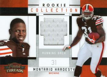 2010 Panini Threads - Rookie Collection Materials #27 Montario Hardesty  Front