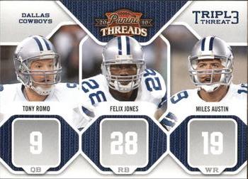 2010 Panini Threads - Triple Threat #5 Tony Romo / Felix Jones / Miles Austin  Front