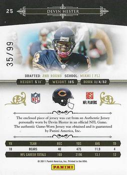 2010 Playoff National Treasures - Century Material #25 Devin Hester Back
