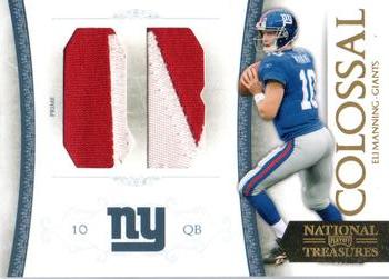 2010 Playoff National Treasures - Colossal Materials Position Prime #28 Eli Manning Front