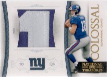 2010 Playoff National Treasures - Colossal Materials Prime #28 Eli Manning Front