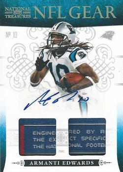 2010 Playoff National Treasures - NFL Gear Laundry Tag Signatures #20 Armanti Edwards Front