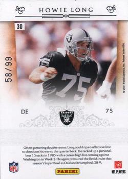 2010 Playoff National Treasures - NFL Greatest #30 Howie Long  Back