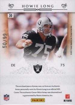 2010 Playoff National Treasures - NFL Greatest Materials #30 Howie Long Back