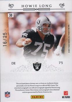 2010 Playoff National Treasures - NFL Greatest Signature Materials #30 Howie Long Back