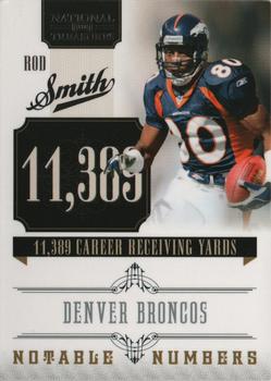 2010 Playoff National Treasures - Notable Numbers Materials #7 Rod Smith Front