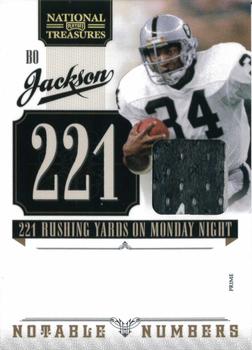 2010 Playoff National Treasures - Notable Numbers Materials Prime #1 Bo Jackson Front