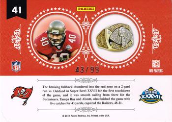 2010 Playoff National Treasures - Ring of Honor #41 Mike Alstott  Back