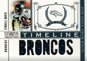 2010 Playoff National Treasures - Timeline Materials Player Name #15 Terrell Davis Front