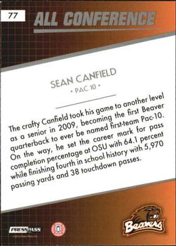 2010 Press Pass - Blue #77 Sean Canfield Back