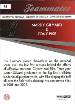 2010 Press Pass - Blue #98 Mardy Gilyard / Tony Pike Back