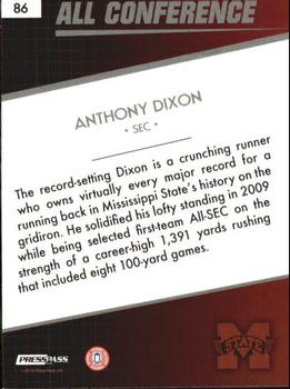 2010 Press Pass - Reflectors Solo #86 Anthony Dixon Back