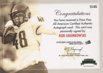 2010 Press Pass - Saturday Signatures #SS-RG Rob Gronkowski  Back