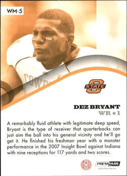 2010 Press Pass - Wal-Mart Exclusive #WM-5 Dez Bryant  Back