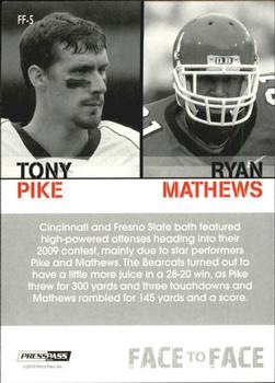 2010 Press Pass PE - Face To Face #FF5 Tony Pike / Ryan Mathews  Back