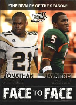 2010 Press Pass PE - Face To Face #FF12 Jonathan Dwyer / Javarris James  Front