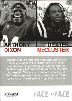 2010 Press Pass PE - Face To Face #FF14 Anthony Dixon / Dexter McCluster  Back