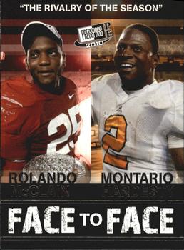 2010 Press Pass PE - Face To Face #FF17 Rolando McClain / Montario Hardesty  Front