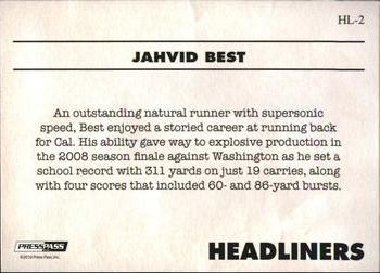 2010 Press Pass PE - Headliners #HL2 Jahvid Best  Back